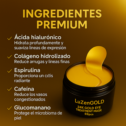 LuZenGold™ – Parches de Oro 24K que Transforman tu Mirada en 15 Minutos